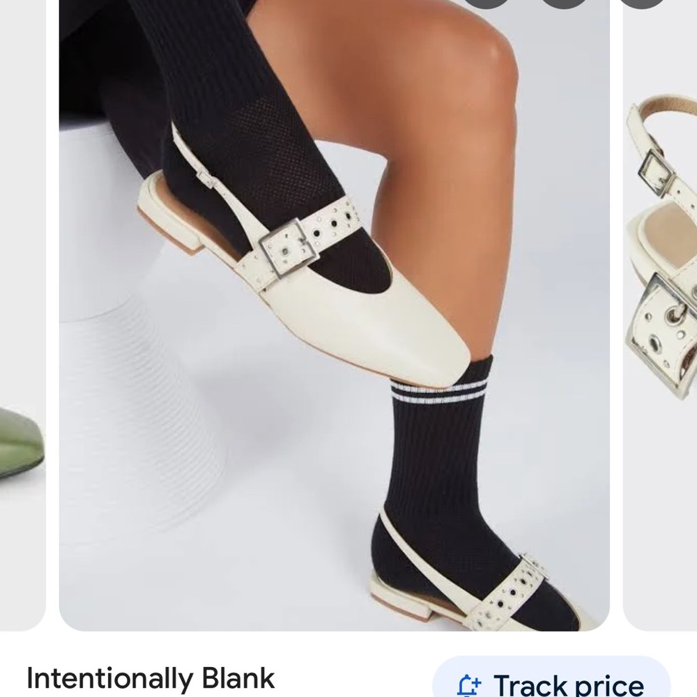 INTENTIONALLY BLANK cream mary jane ballet slides size 41